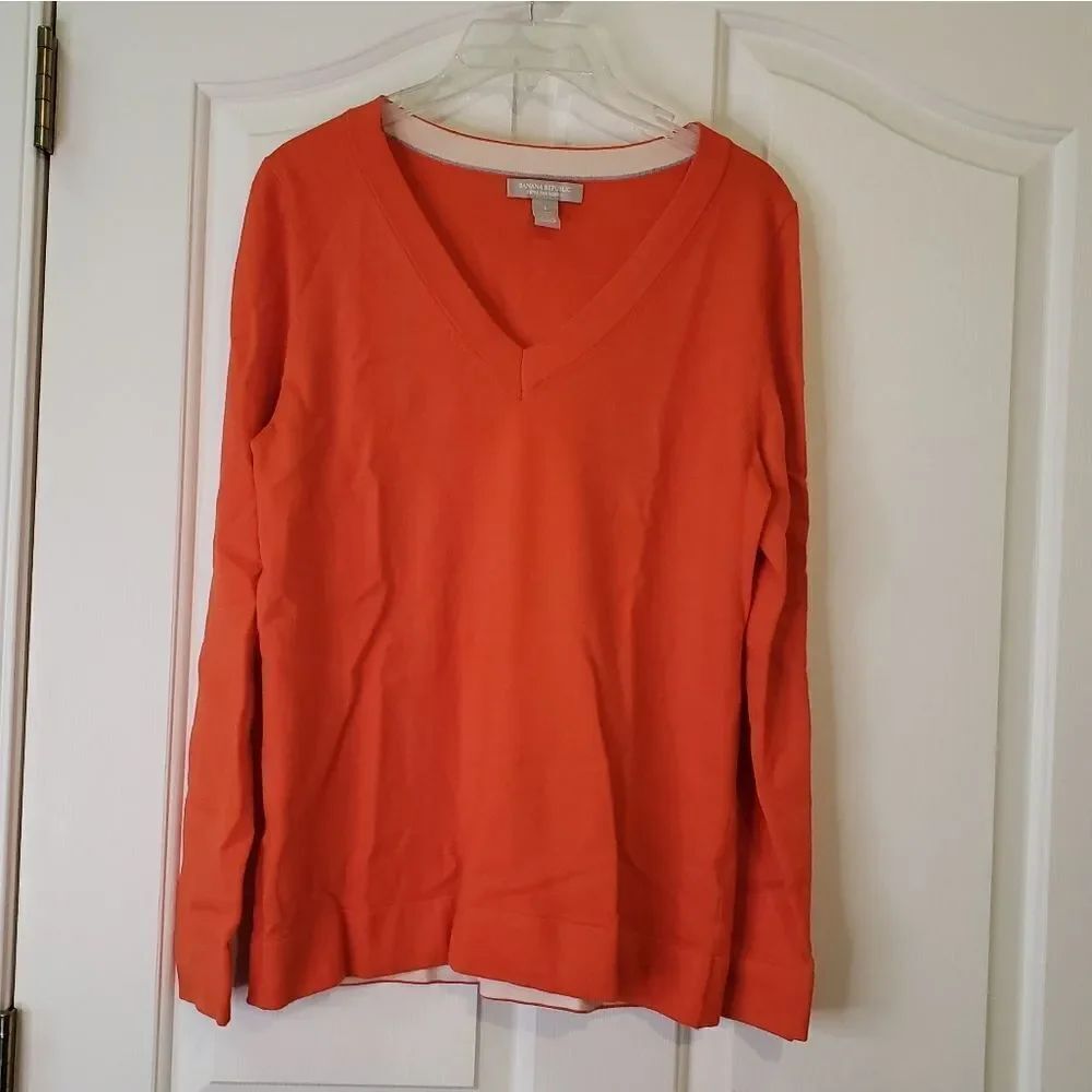 Banana Rebublic V-Neck Orange Top